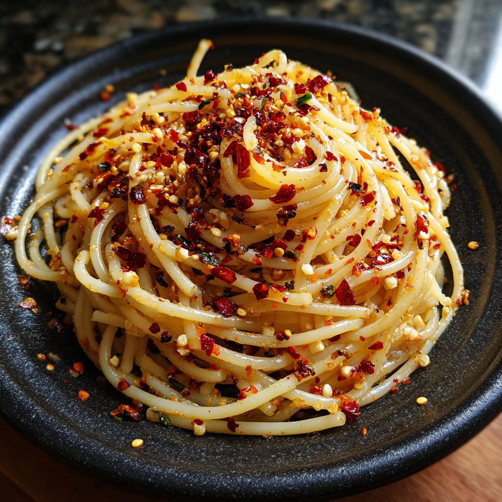 Spaghetti mit Hummeröl und Chili