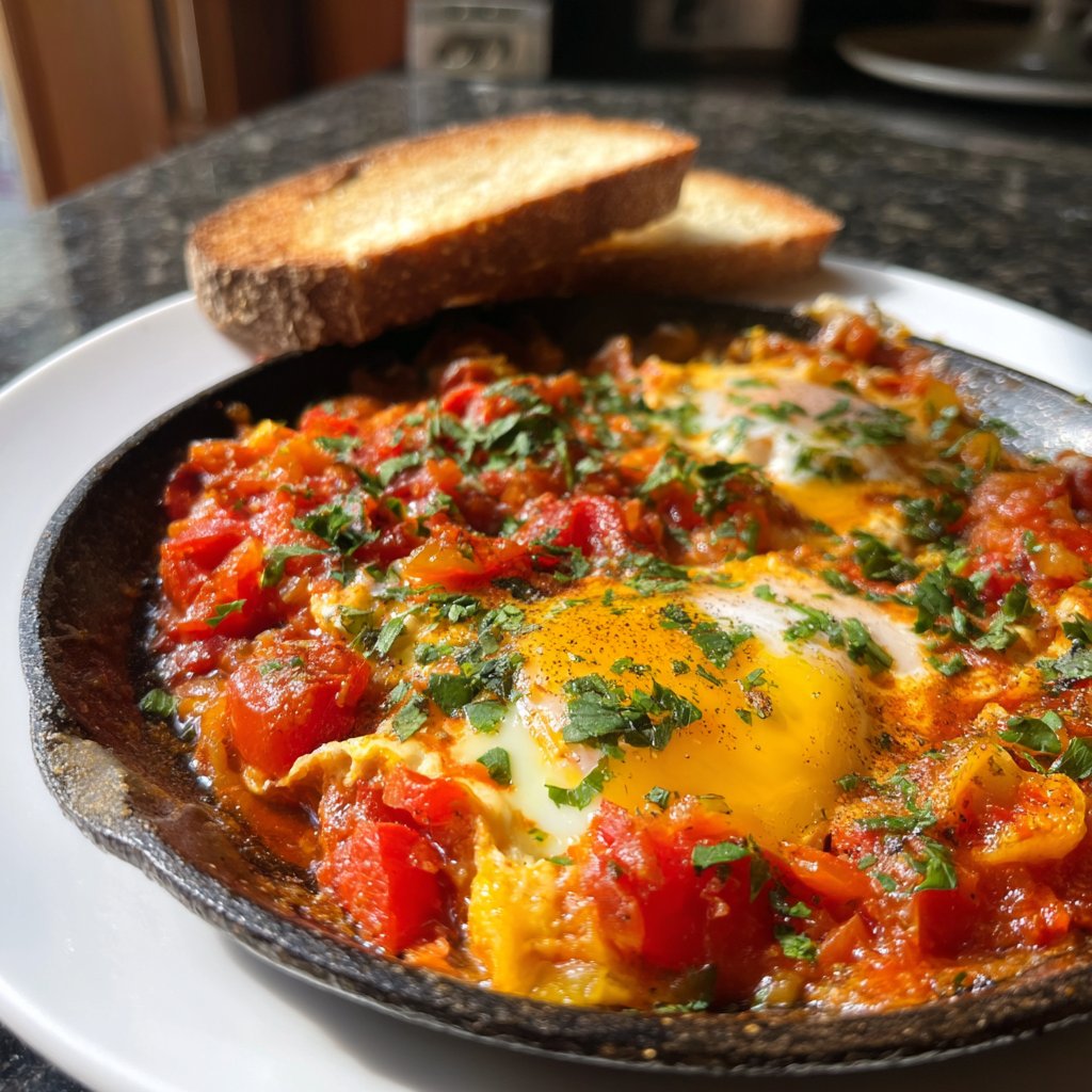 Shakshuka mit Tomaten und Paprika