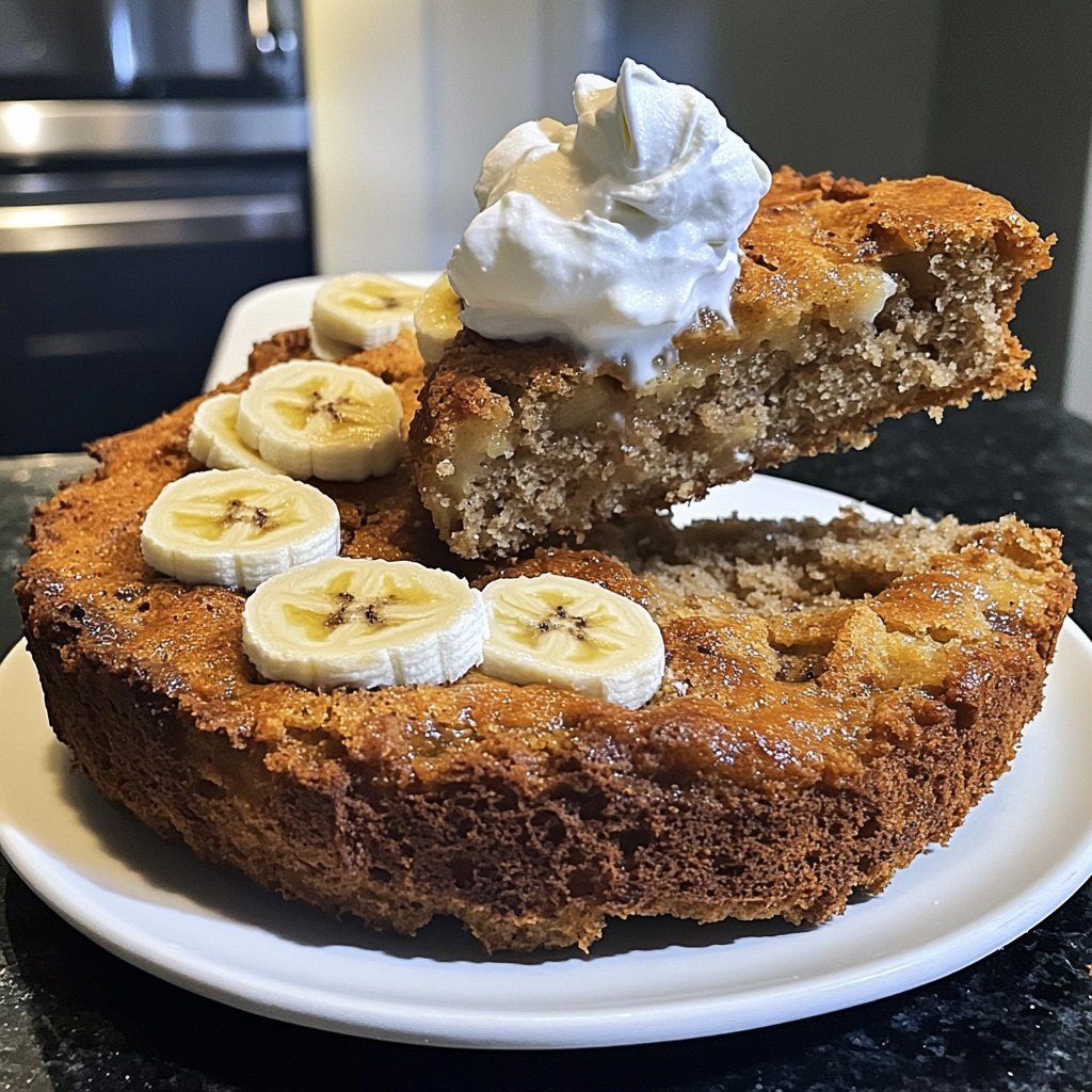Bananenkuchen mit Sahne