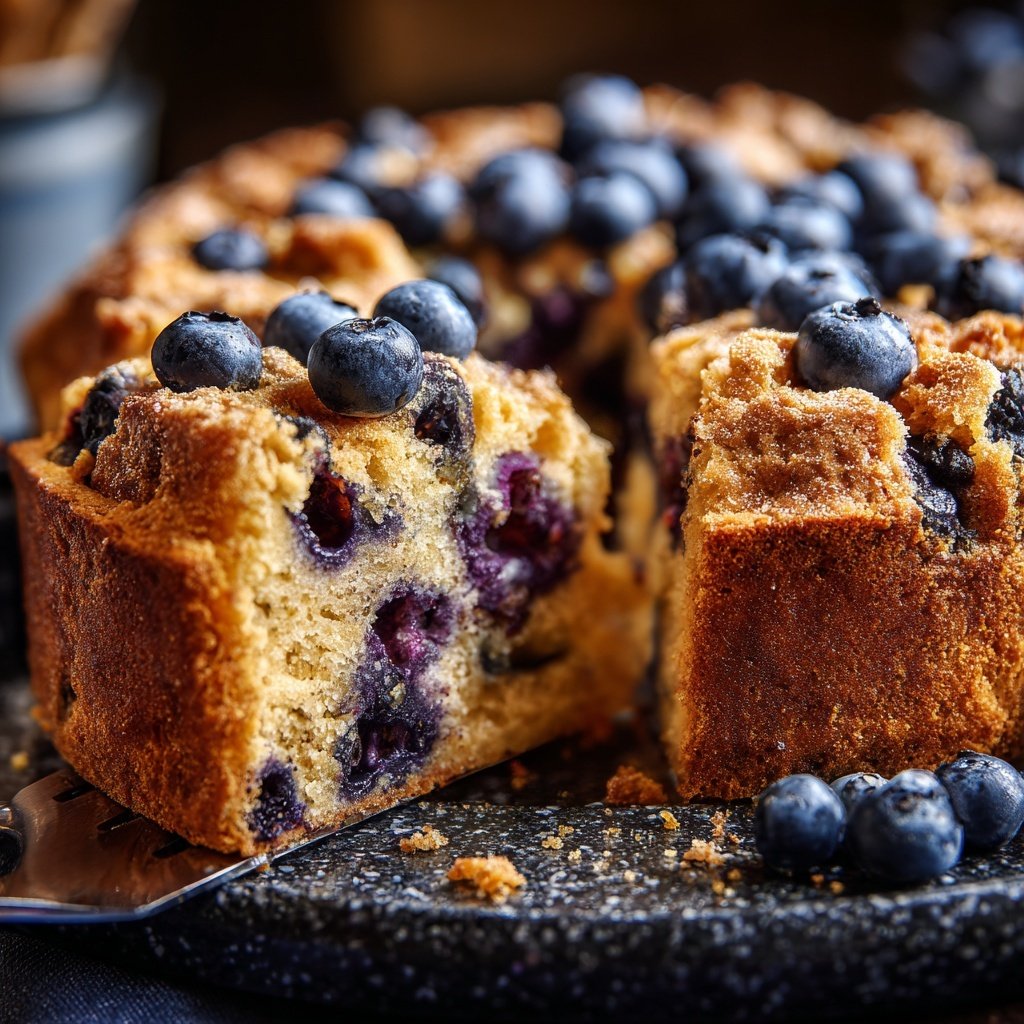 Bananenkuchen mit Blaubeeren