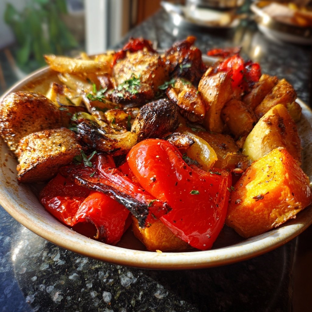 Abendessen mit Ofengemüse