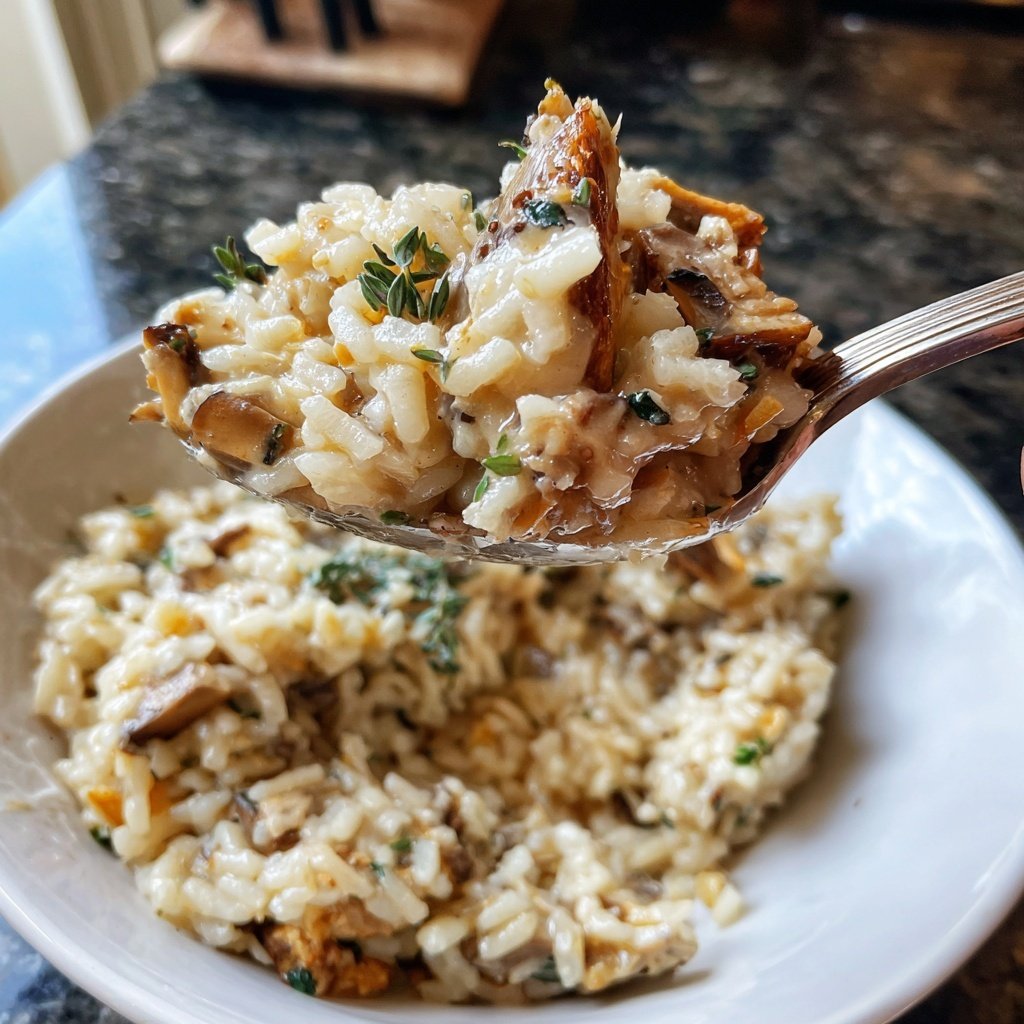 Cremiges Pilzrisotto mit Thymian