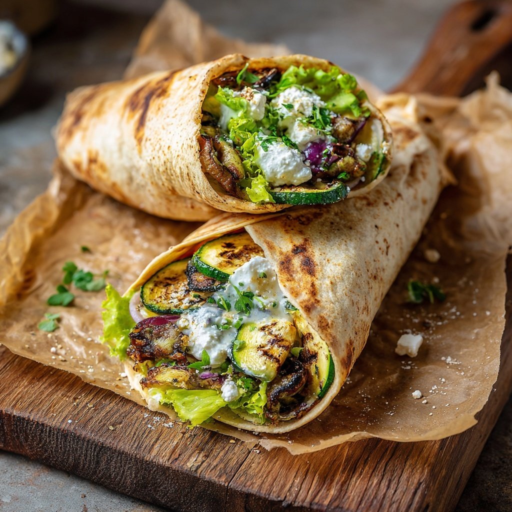 Wraps mit gegrillter Zucchini