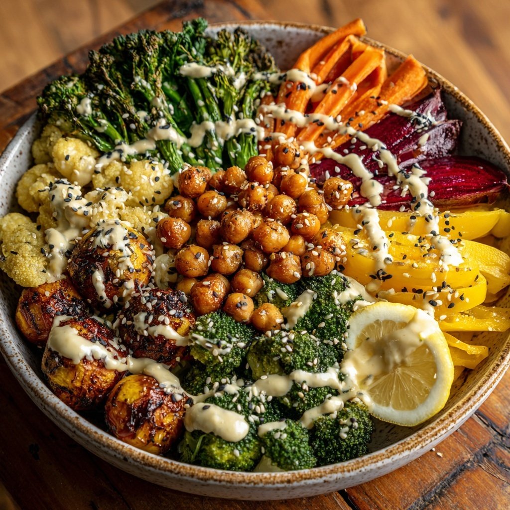 Kalorienarme Gemüse Bowl Mit Kichererbsen