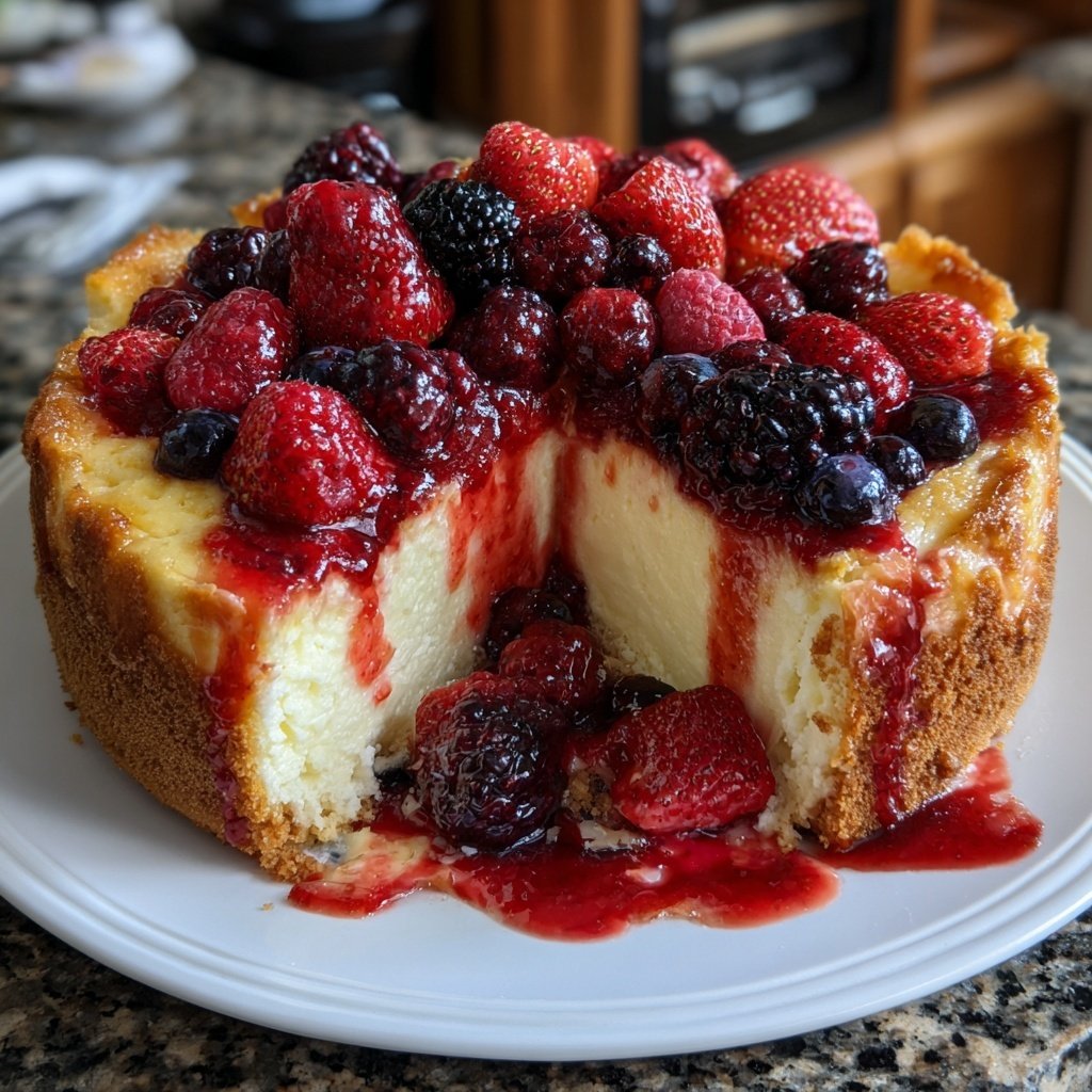 Käsekuchen mit Beeren-Topping