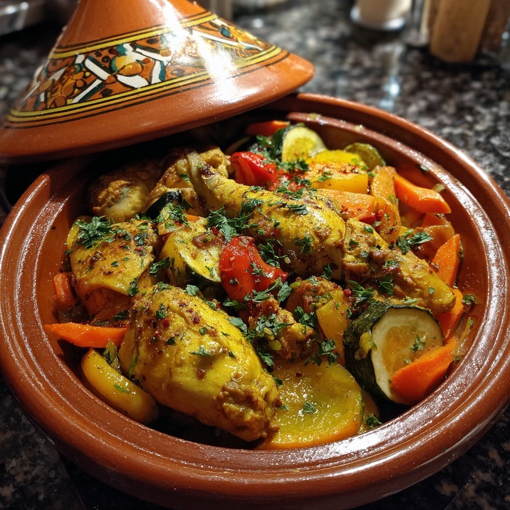 Internationale Küche Marokkanisches Hähnchen-Tagine