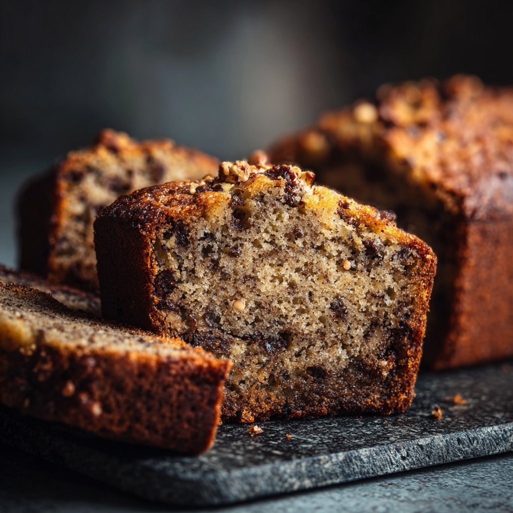 Bananenbrot mit Kakao und Haselnüssen